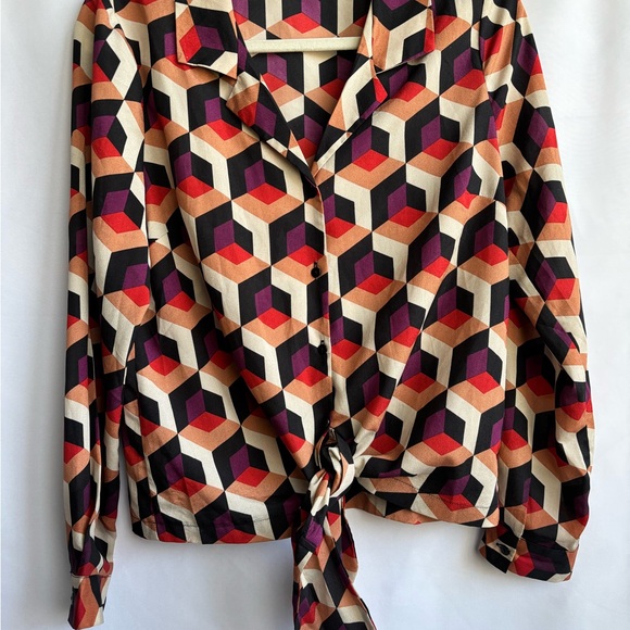 By Anthropologie Tops - Sunday in Brooklyn Vibrant Geometric Button Down Shirt